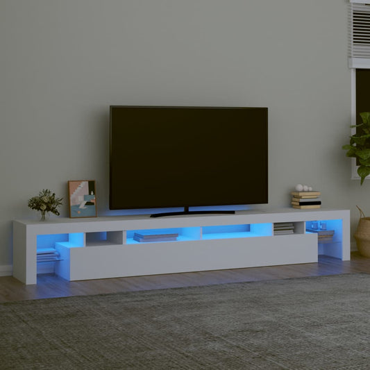 Tv-meubel met LED-verlichting 260x36,5x40 cm wit is nu te koop bij PeponiXL, paradijselijk wonen!