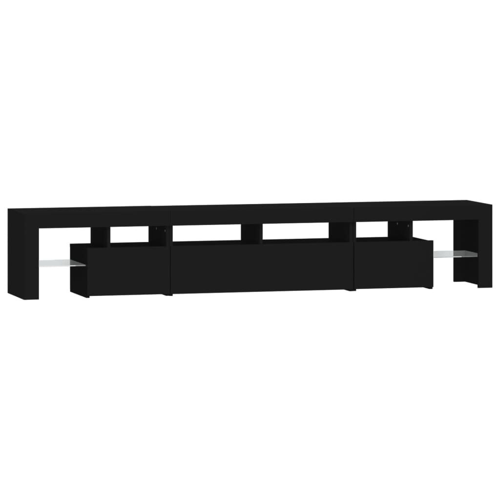 Tv-meubel met LED-verlichting 230x36,5x40 cm zwart is nu te koop bij PeponiXL, paradijselijk wonen!