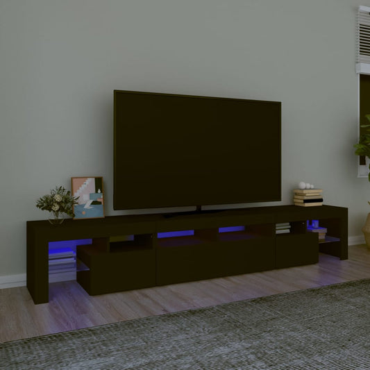 Tv-meubel met LED-verlichting 230x36,5x40 cm zwart is nu te koop bij PeponiXL, paradijselijk wonen!