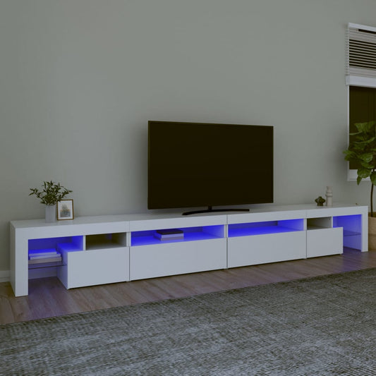 Tv-meubel met LED-verlichting 290x36,5x40 cm wit is nu te koop bij PeponiXL, paradijselijk wonen!