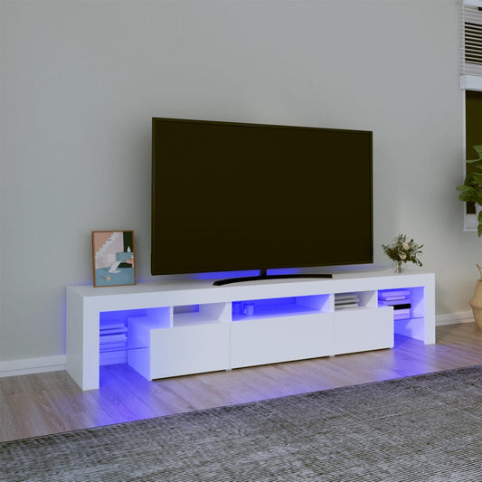Tv-meubel met LED-verlichting 200x36,5x40 cm wit is nu te koop bij PeponiXL, paradijselijk wonen!