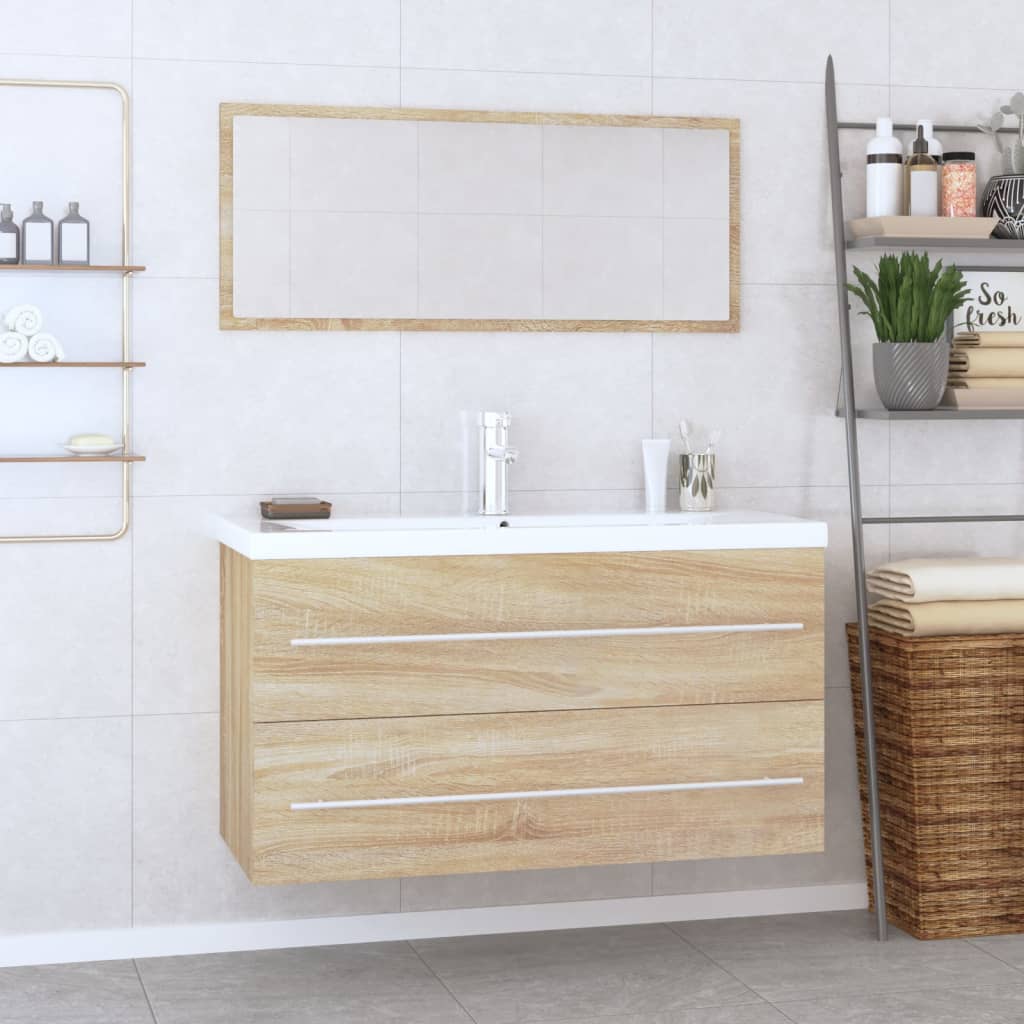 3-delige Badkamermeubelset sonoma eikenkleurig is nu te koop bij PeponiXL, paradijselijk wonen!