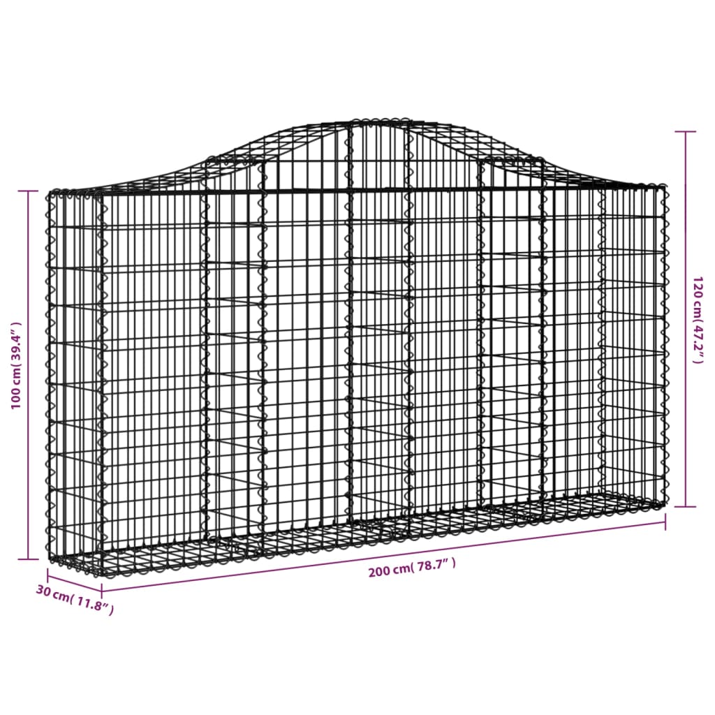 Schanskorf gewelfd 200x30x100/120 cm gegalvaniseerd ijzer is nu te koop bij PeponiXL, paradijselijk wonen!