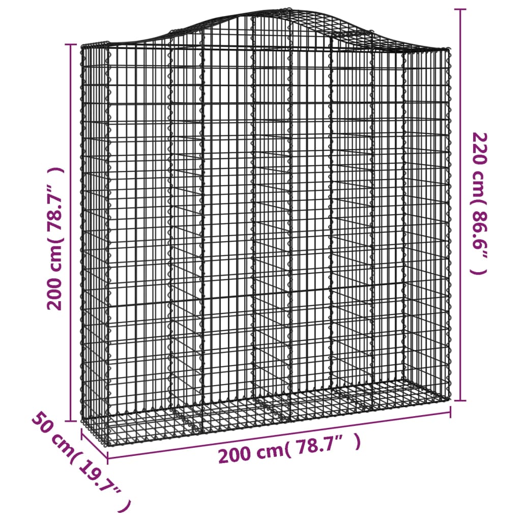 Schanskorf gewelfd 200x50x200/220 cm gegalvaniseerd ijzer is nu te koop bij PeponiXL, paradijselijk wonen!