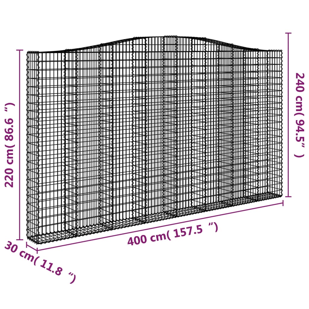 Schanskorf gewelfd 400x30x220/240 cm gegalvaniseerd ijzer is nu te koop bij PeponiXL, paradijselijk wonen!