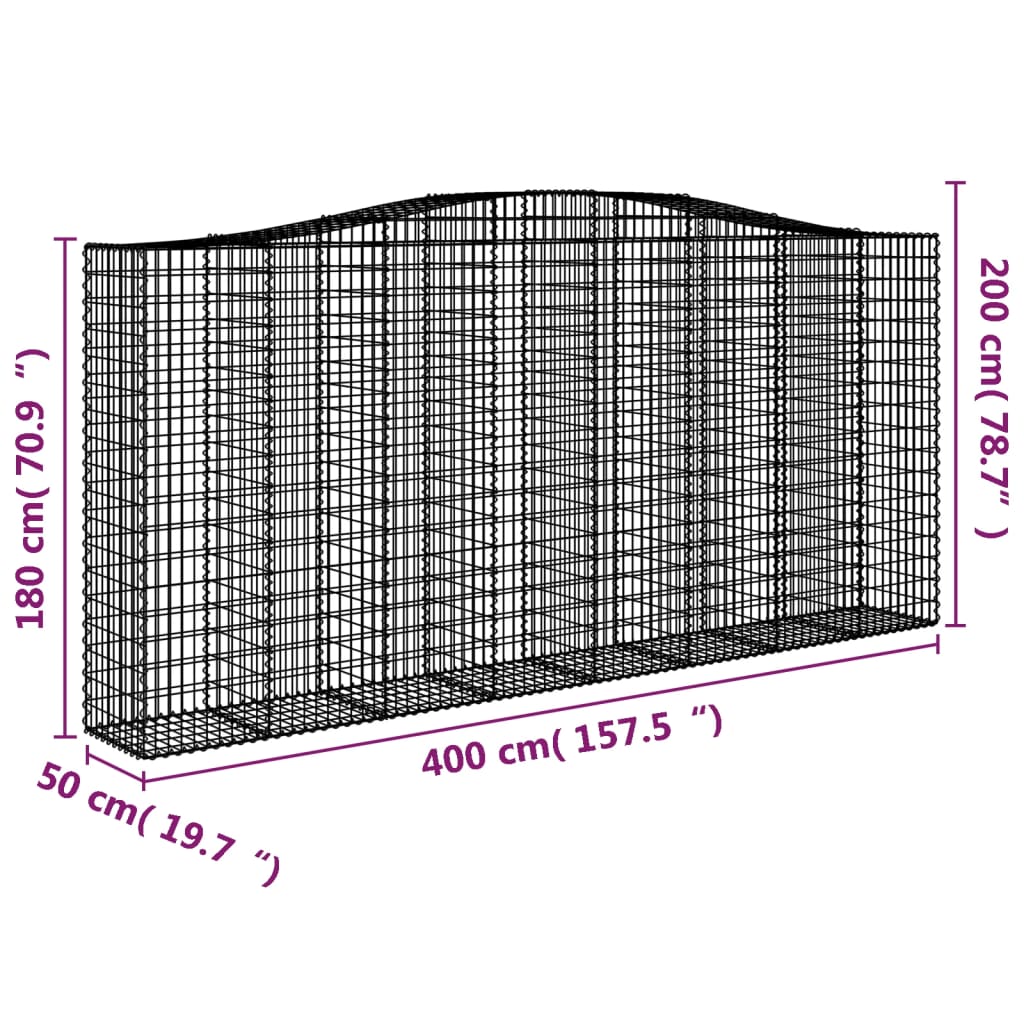 Schanskorf gewelfd 400x50x180/200 cm gegalvaniseerd ijzer is nu te koop bij PeponiXL, paradijselijk wonen!