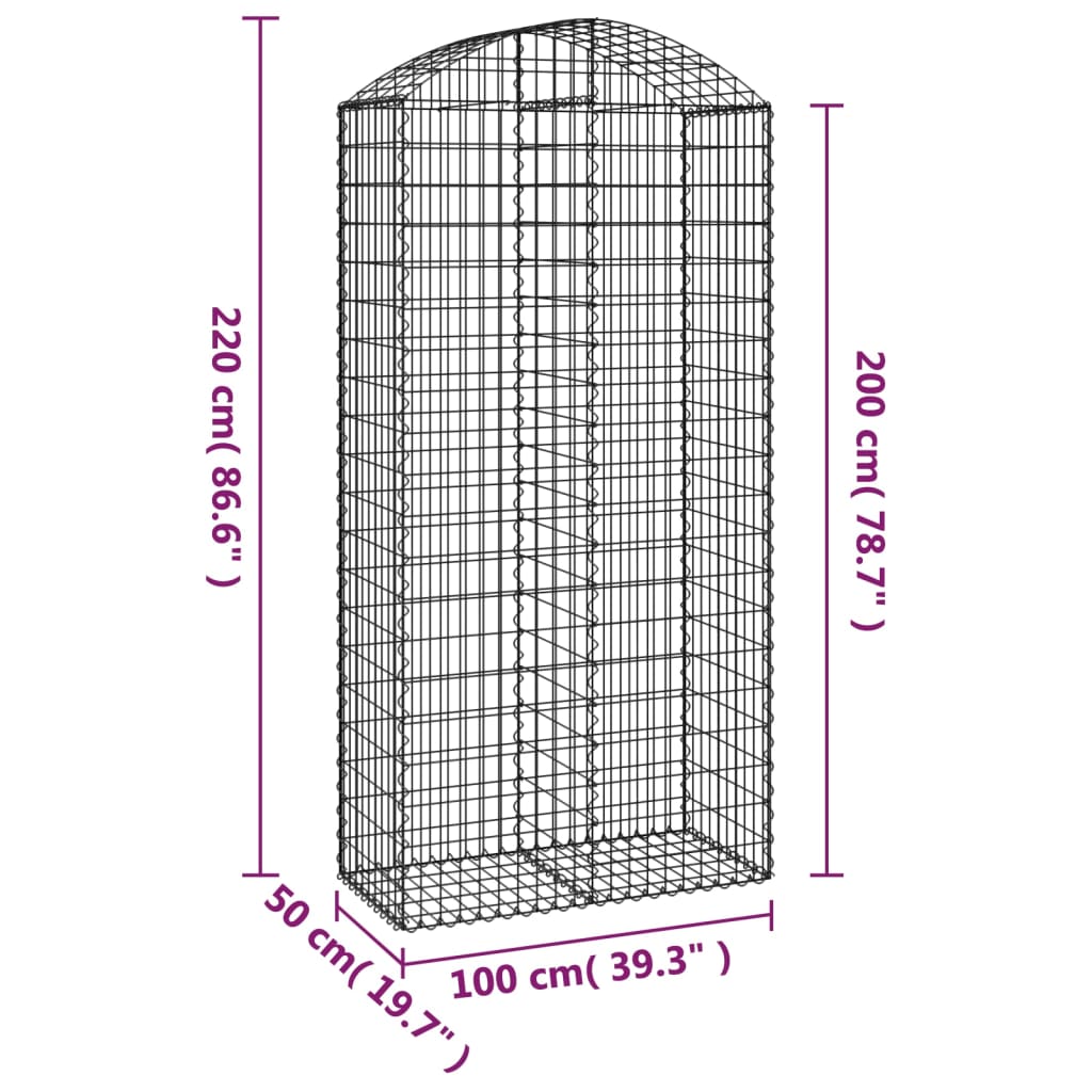 Schanskorf gewelfd 100x50x200/220 cm gegalvaniseerd ijzer is nu te koop bij PeponiXL, paradijselijk wonen!