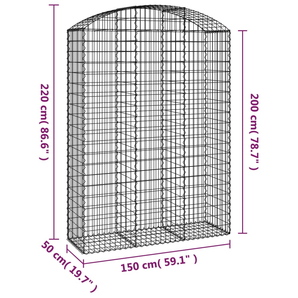 Schanskorf gewelfd 150x50x200/220 cm gegalvaniseerd ijzer is nu te koop bij PeponiXL, paradijselijk wonen!