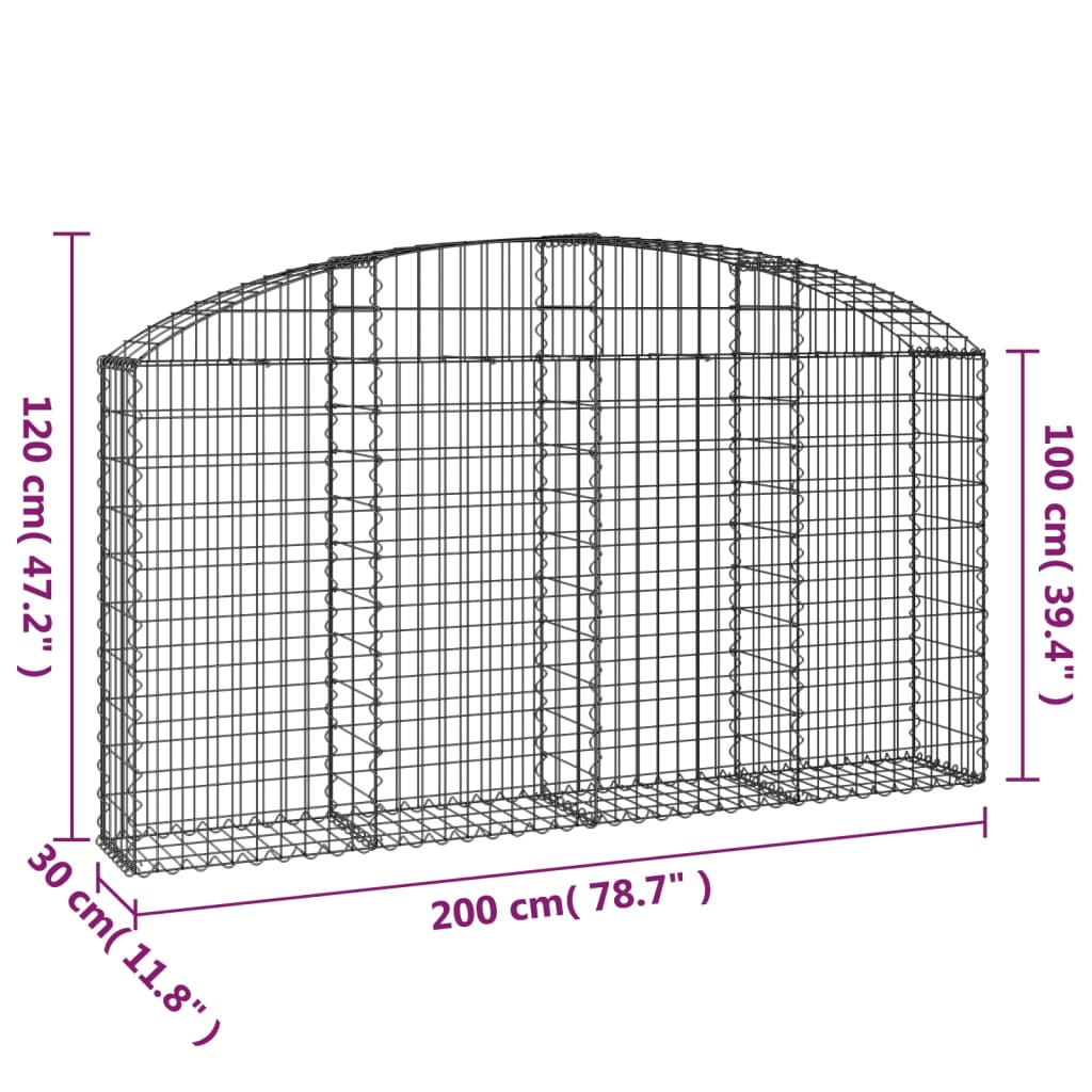 Schanskorf gewelfd 200x30x100/120 cm gegalvaniseerd ijzer is nu te koop bij PeponiXL, paradijselijk wonen!
