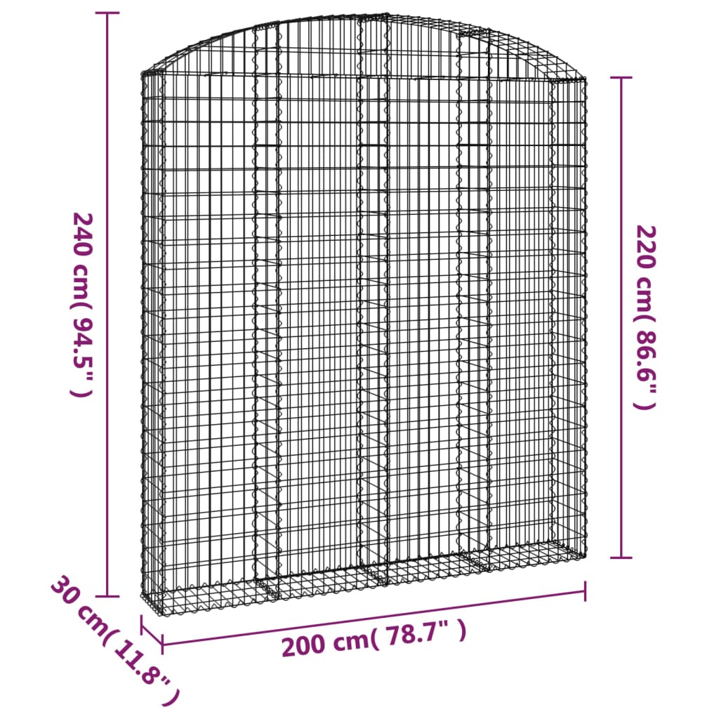 Schanskorf gewelfd 200x30x220/240 cm gegalvaniseerd ijzer is nu te koop bij PeponiXL, paradijselijk wonen!