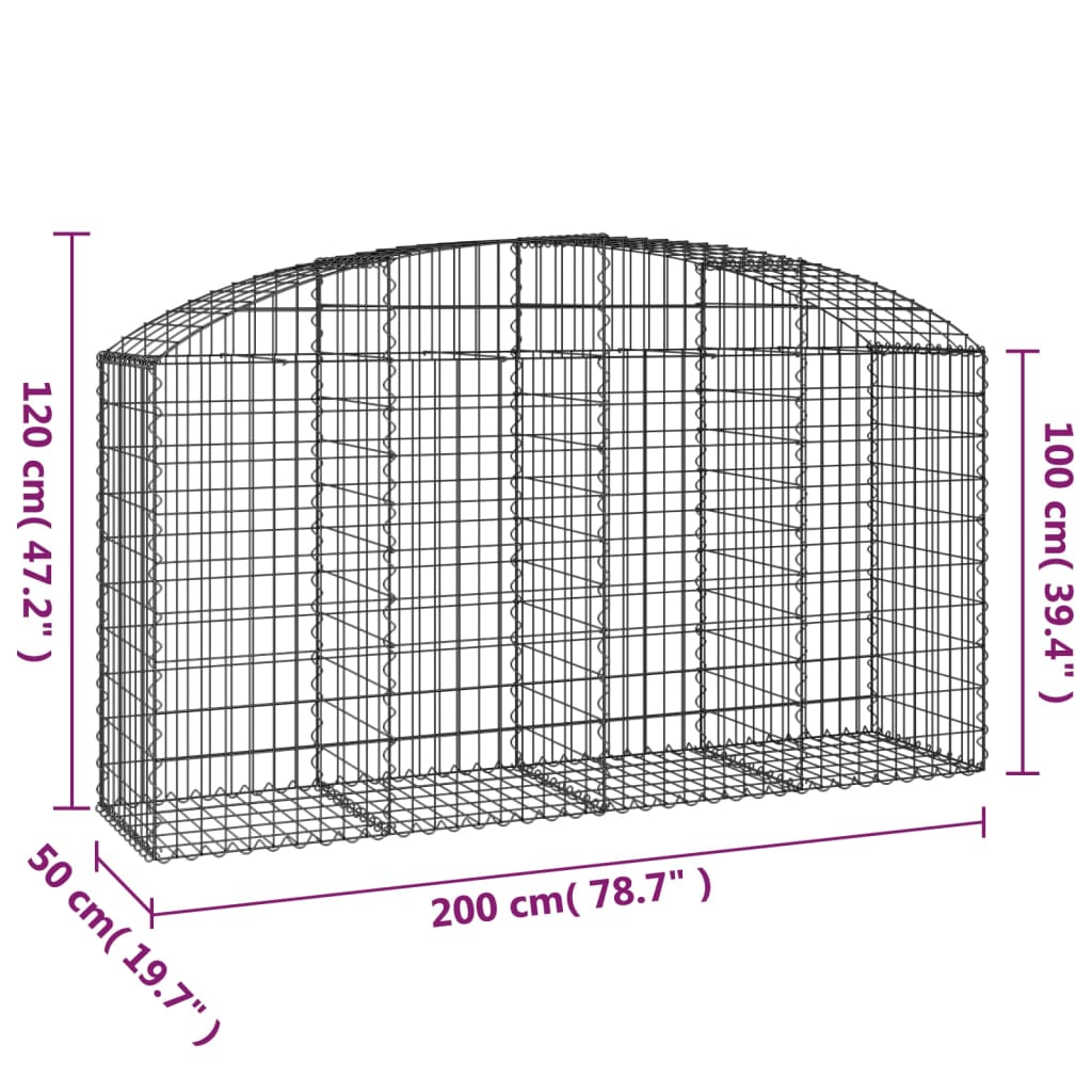 Schanskorf gewelfd 200x50x100/120 cm gegalvaniseerd ijzer is nu te koop bij PeponiXL, paradijselijk wonen!