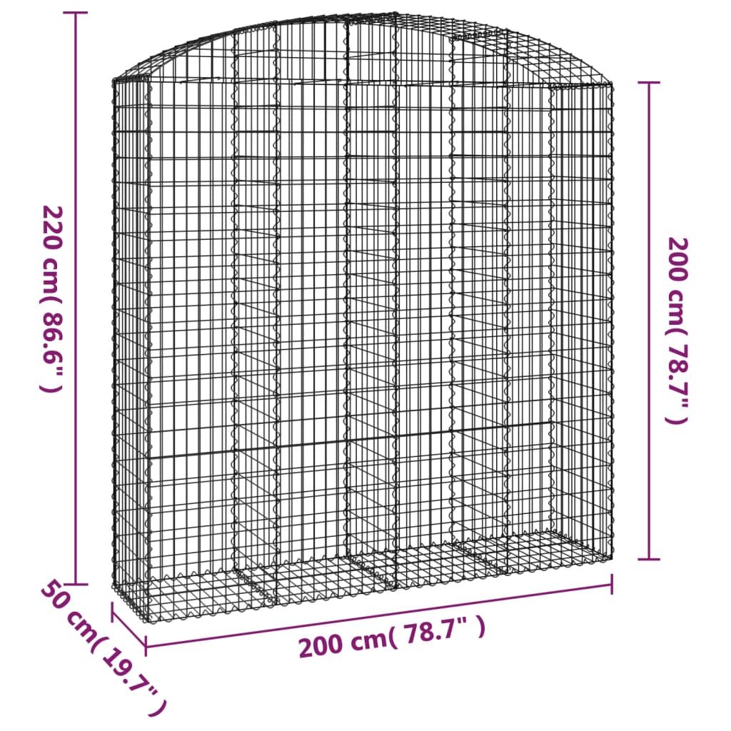 Schanskorf gewelfd 200x50x200/220 cm gegalvaniseerd ijzer is nu te koop bij PeponiXL, paradijselijk wonen!