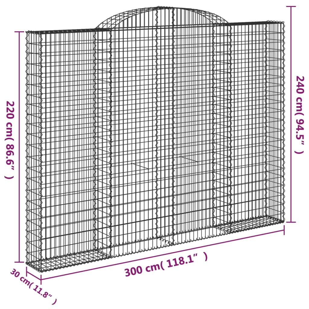 Schanskorf gewelfd 300x30x220/240 cm gegalvaniseerd ijzer is nu te koop bij PeponiXL, paradijselijk wonen!