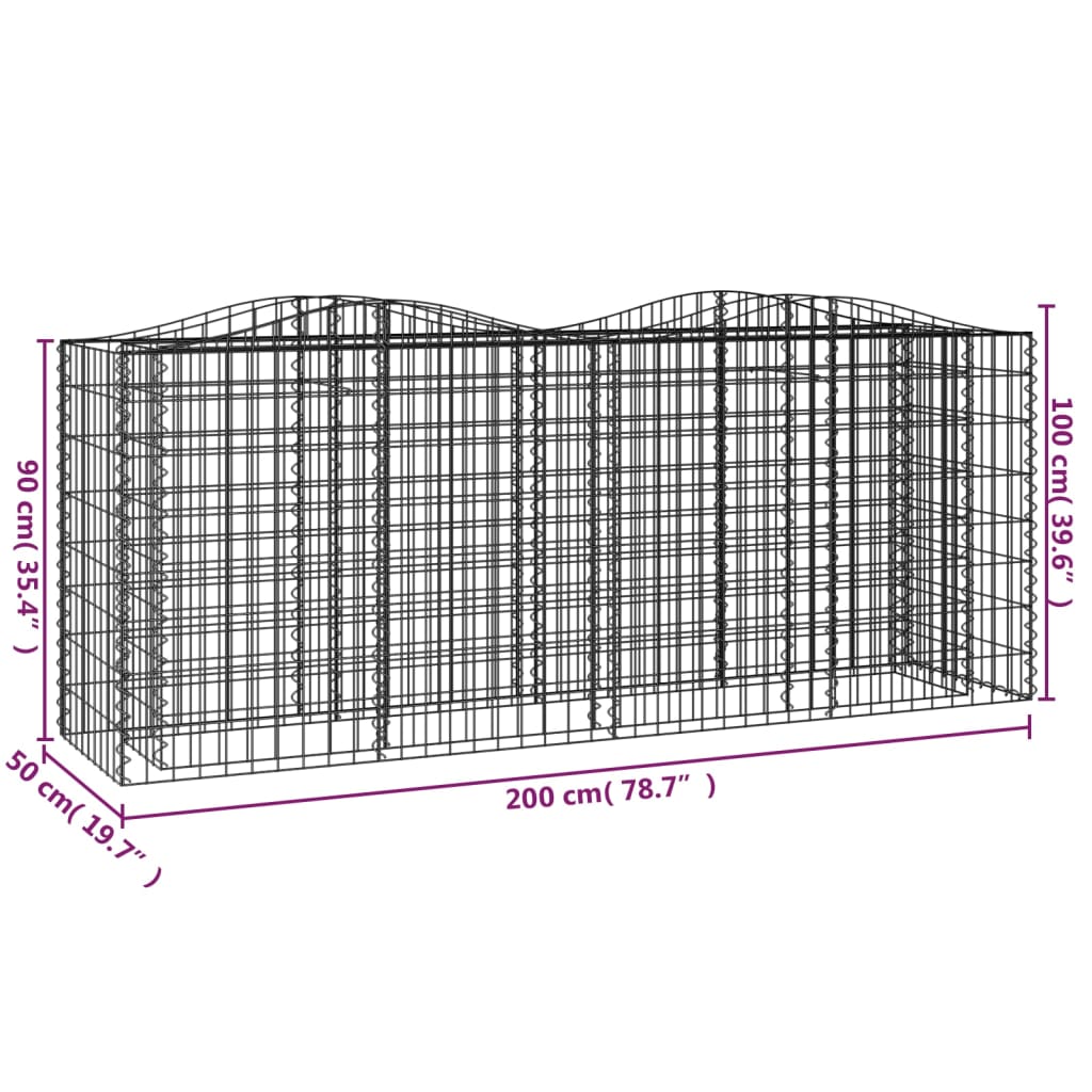 Schanskorf gewelfd verhoogd 200x50x100 cm gegalvaniseerd ijzer is nu te koop bij PeponiXL, paradijselijk wonen!
