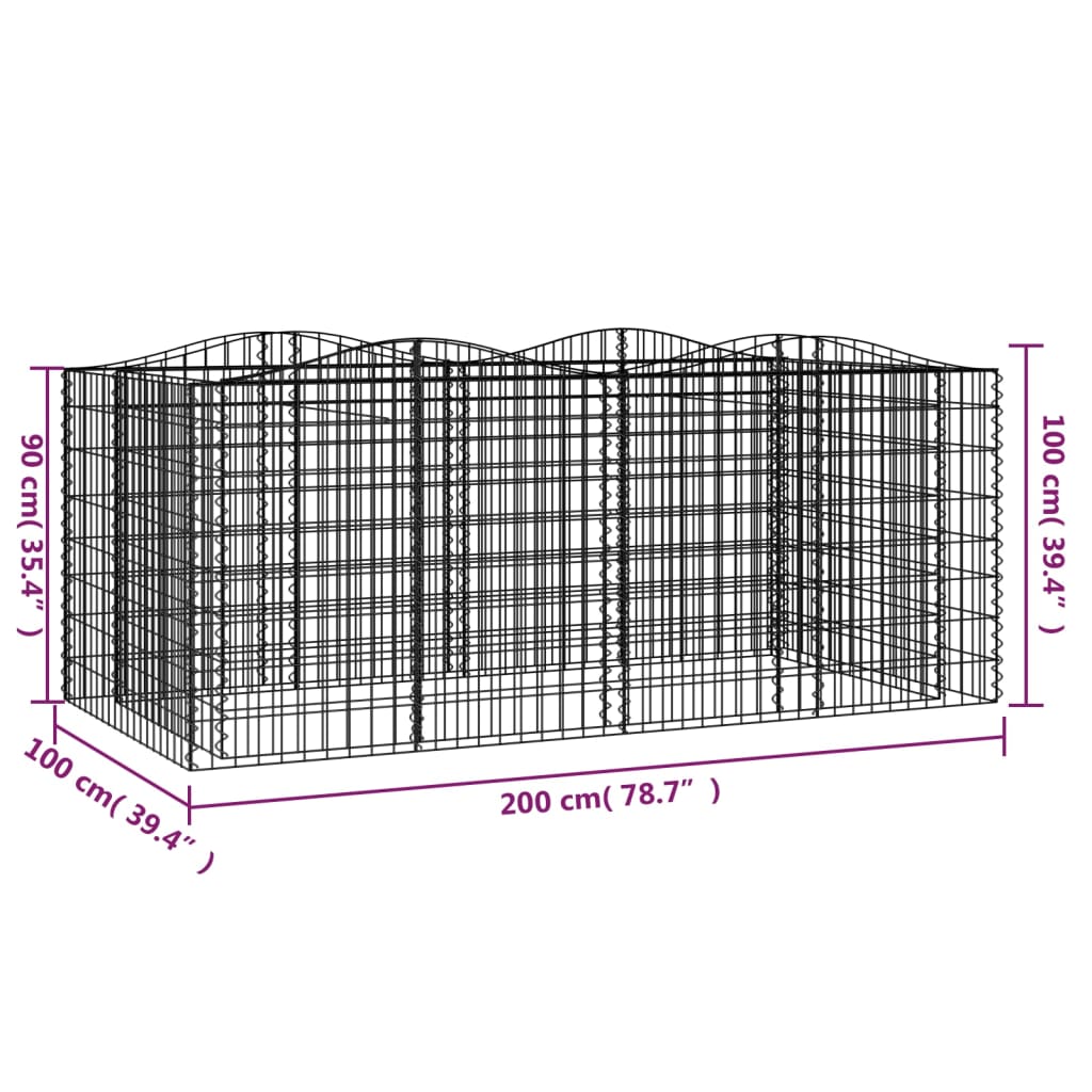 Schanskorf gewelfd verhoogd 200x100x100 cm gegalvaniseerd ijzer is nu te koop bij PeponiXL, paradijselijk wonen!
