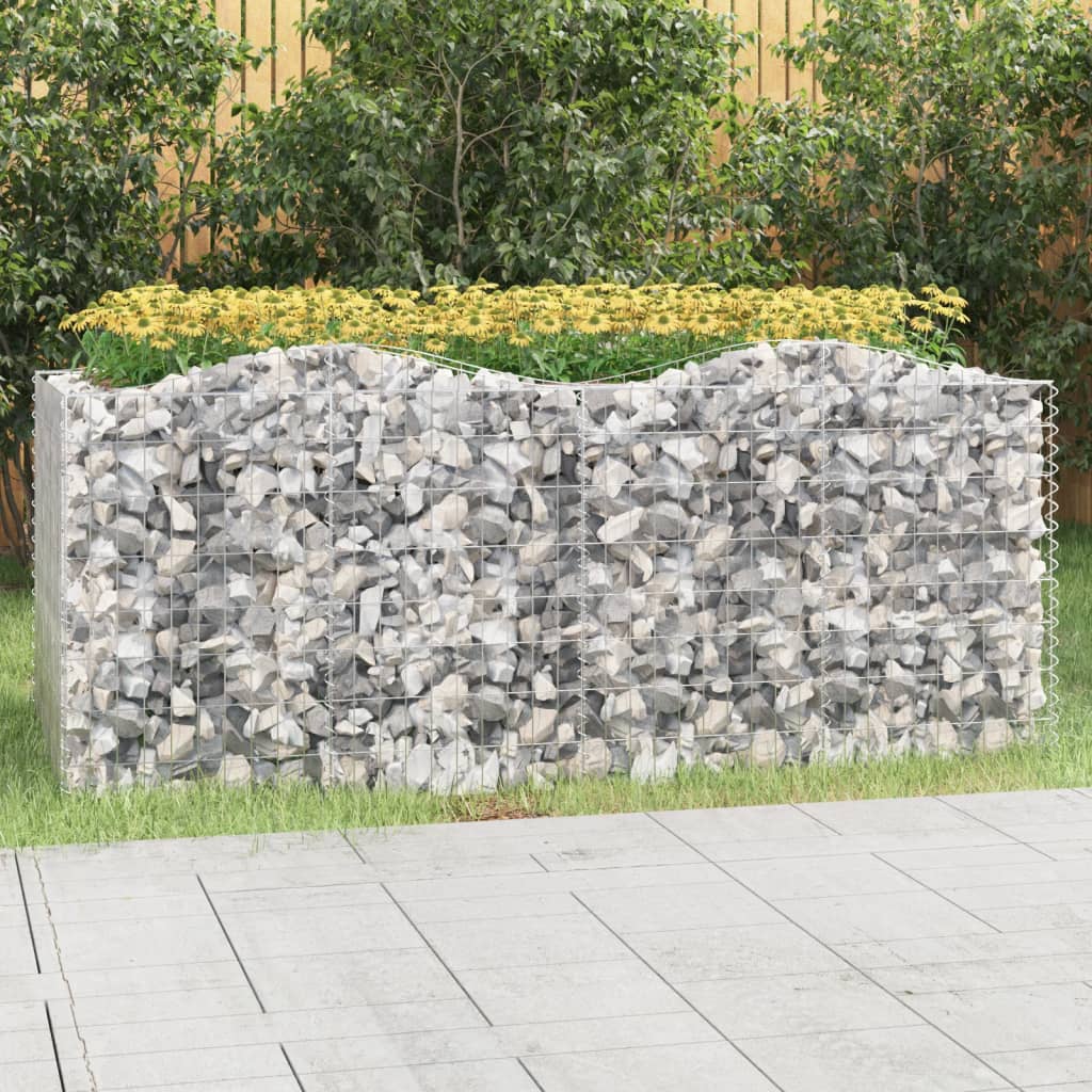 Schanskorf gewelfd verhoogd 200x100x100 cm gegalvaniseerd ijzer is nu te koop bij PeponiXL, paradijselijk wonen!