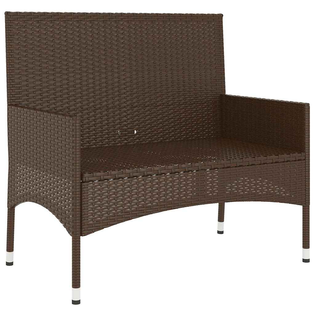 Tuinbank 2-zits met kussens poly rattan bruin is nu te koop bij PeponiXL, paradijselijk wonen!