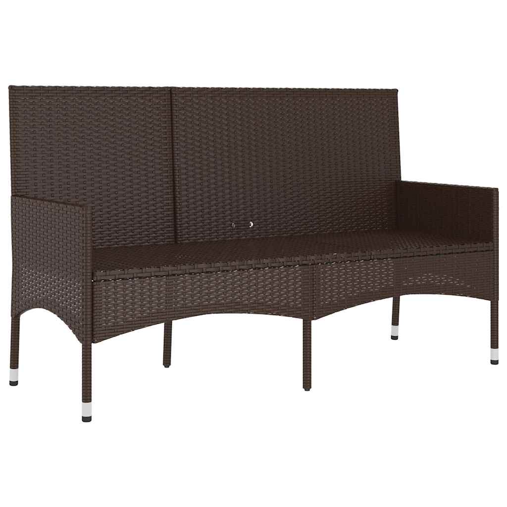 Tuinbank 3-zits met kussens poly rattan bruin is nu te koop bij PeponiXL, paradijselijk wonen!
