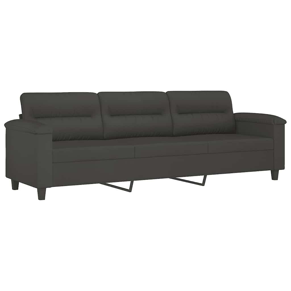 Driezitsbank met voetenbank 210 cm microvezelstof donkergrijs is nu te koop bij PeponiXL, paradijselijk wonen!
