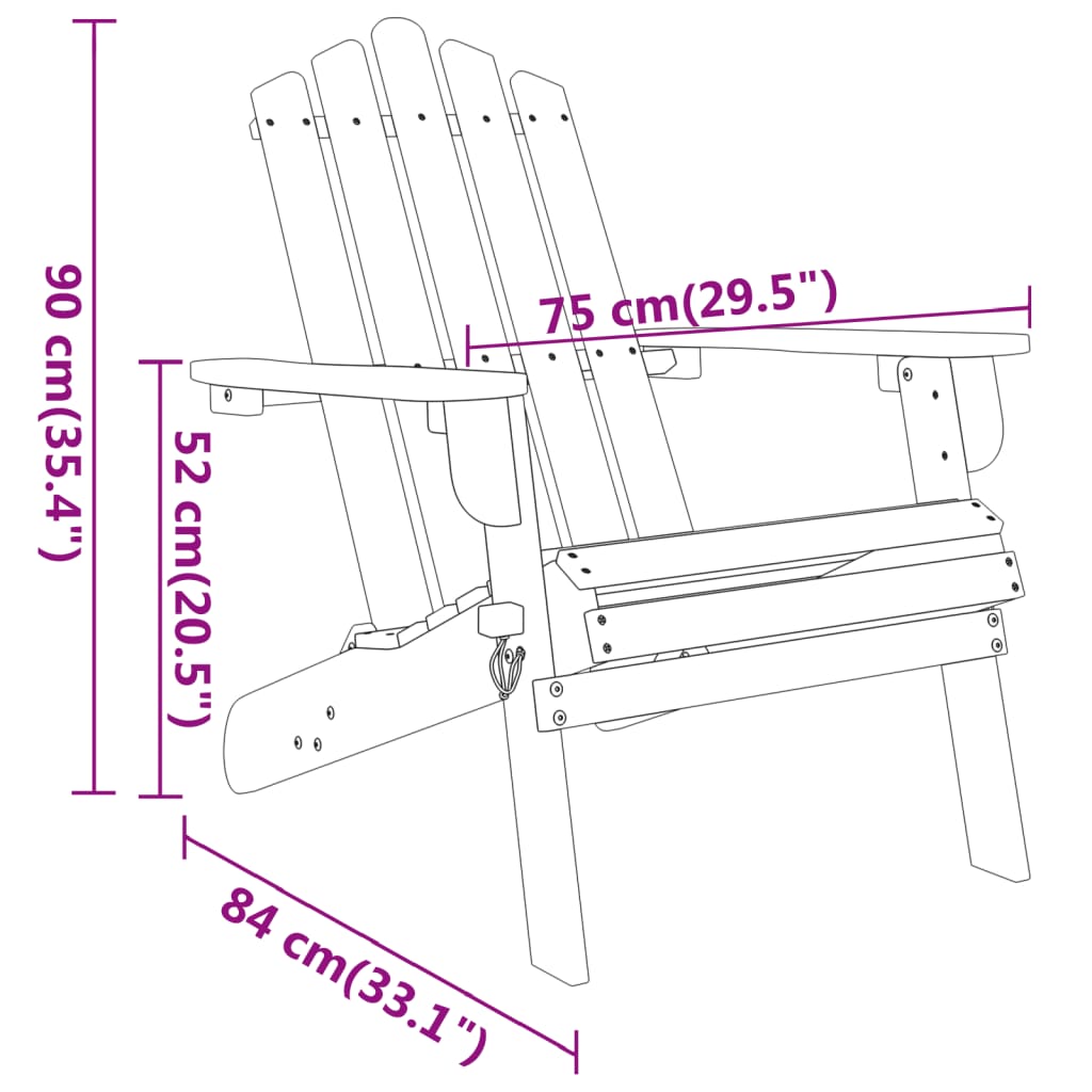 3-delige Loungeset Adirondack massief acaciahout is nu te koop bij PeponiXL, paradijselijk wonen!