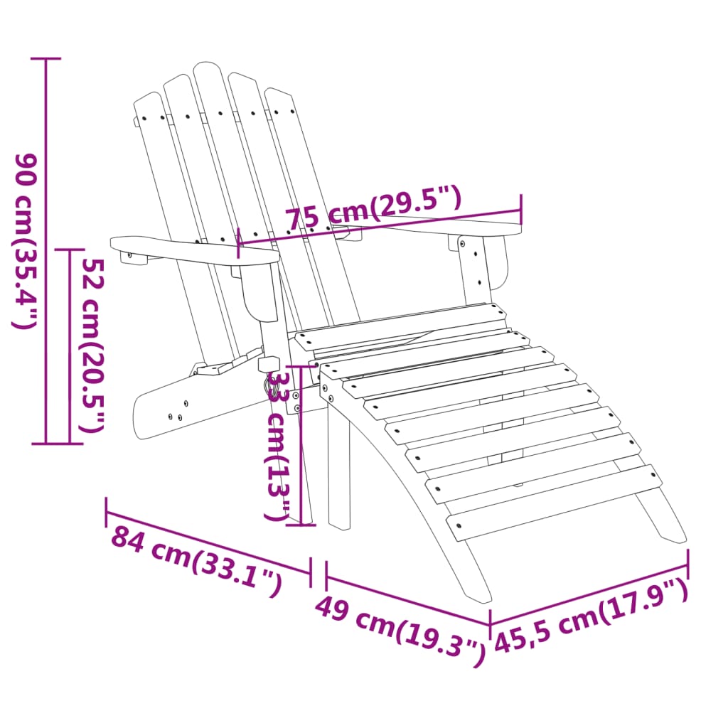 3-delige Loungeset Adirondack massief acaciahout is nu te koop bij PeponiXL, paradijselijk wonen!