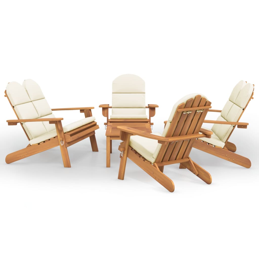 5-delige Loungeset Adirondack massief acaciahout is nu te koop bij PeponiXL, paradijselijk wonen!