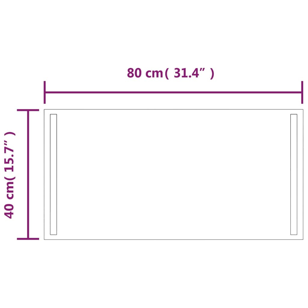 Badkamerspiegel LED 40x80 cm is nu te koop bij PeponiXL, paradijselijk wonen!