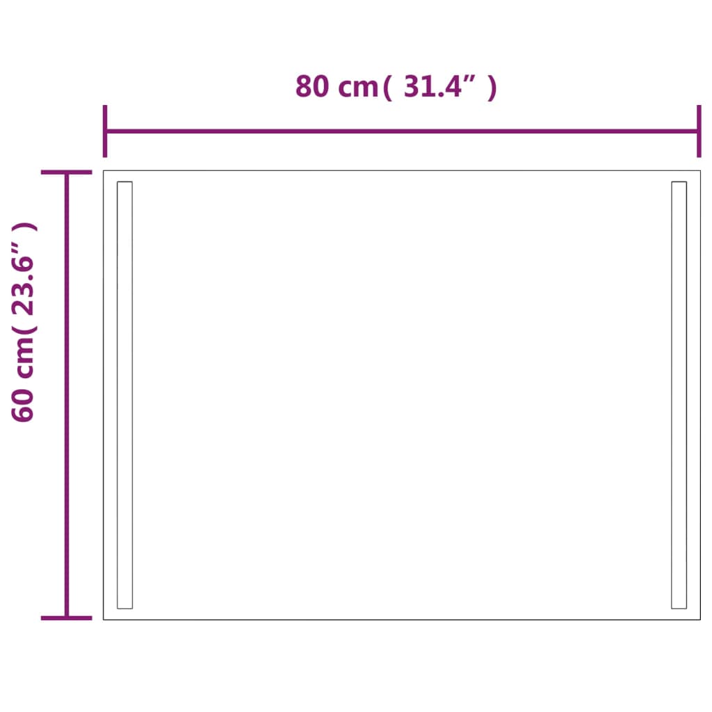 Badkamerspiegel LED 60x80 cm is nu te koop bij PeponiXL, paradijselijk wonen!