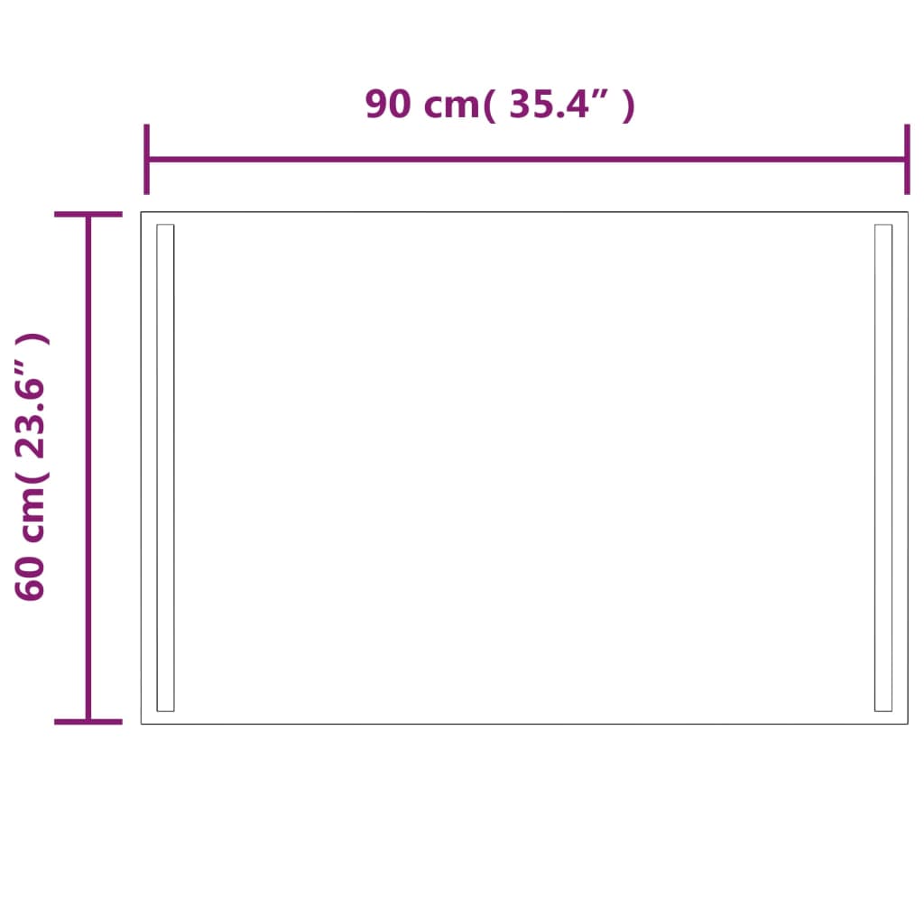 Badkamerspiegel LED 60x90 cm is nu te koop bij PeponiXL, paradijselijk wonen!
