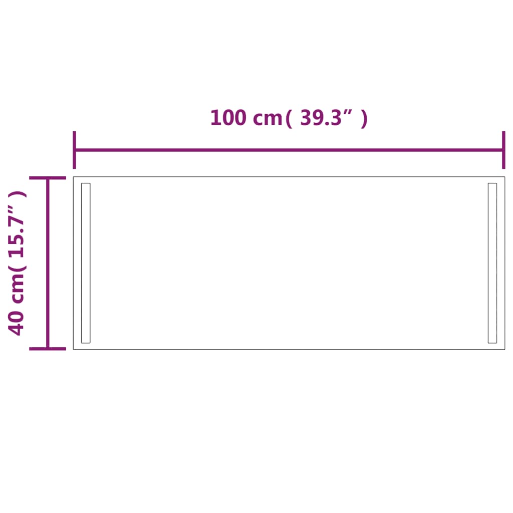 Badkamerspiegel LED 40x100 cm is nu te koop bij PeponiXL, paradijselijk wonen!