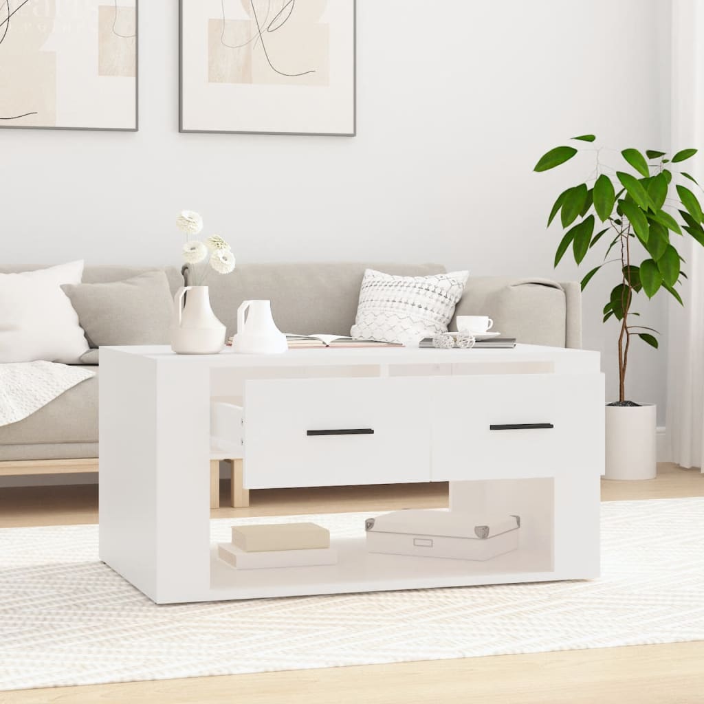 Salontafel 80x50x40 cm bewerkt hout wit is nu te koop bij PeponiXL, paradijselijk wonen!
