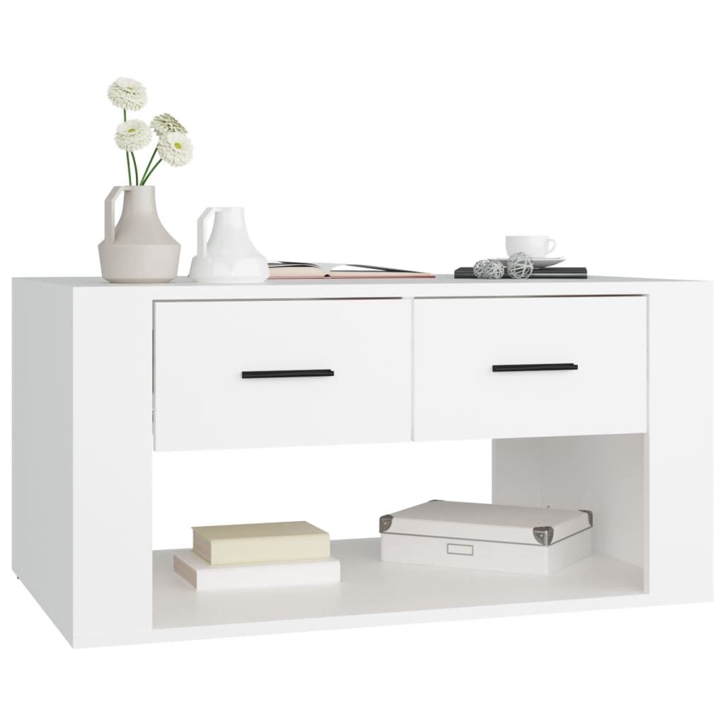 Salontafel 80x50x40 cm bewerkt hout wit is nu te koop bij PeponiXL, paradijselijk wonen!