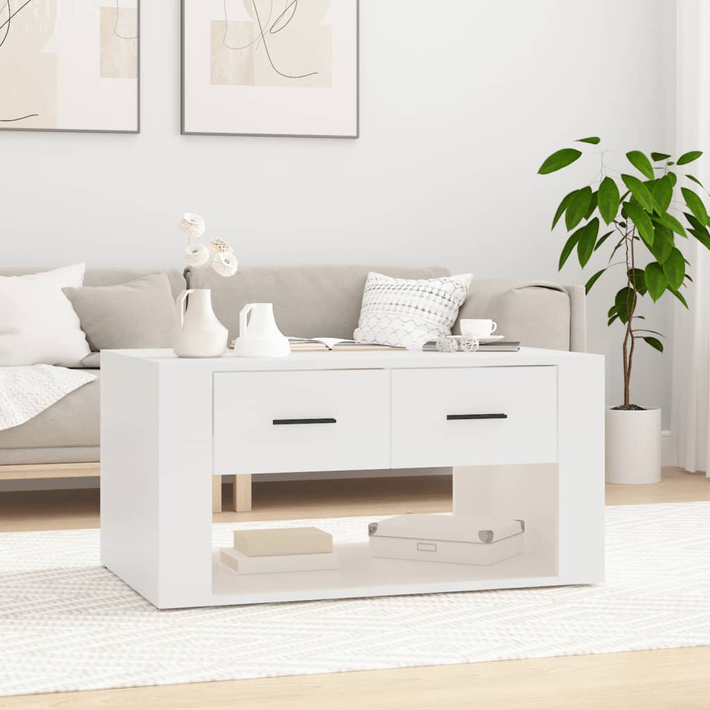 Salontafel 80x50x40 cm bewerkt hout wit is nu te koop bij PeponiXL, paradijselijk wonen!