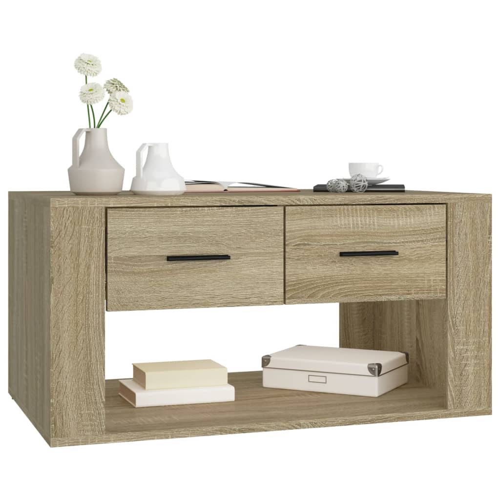 Salontafel 80x50x40 cm bewerkt hout sonoma eikenkleurig is nu te koop bij PeponiXL, paradijselijk wonen!
