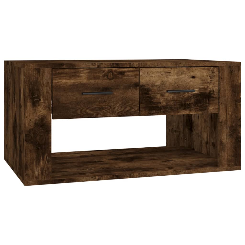 Salontafel 80x50x40 cm bewerkt hout gerookt eikenkleurig is nu te koop bij PeponiXL, paradijselijk wonen!