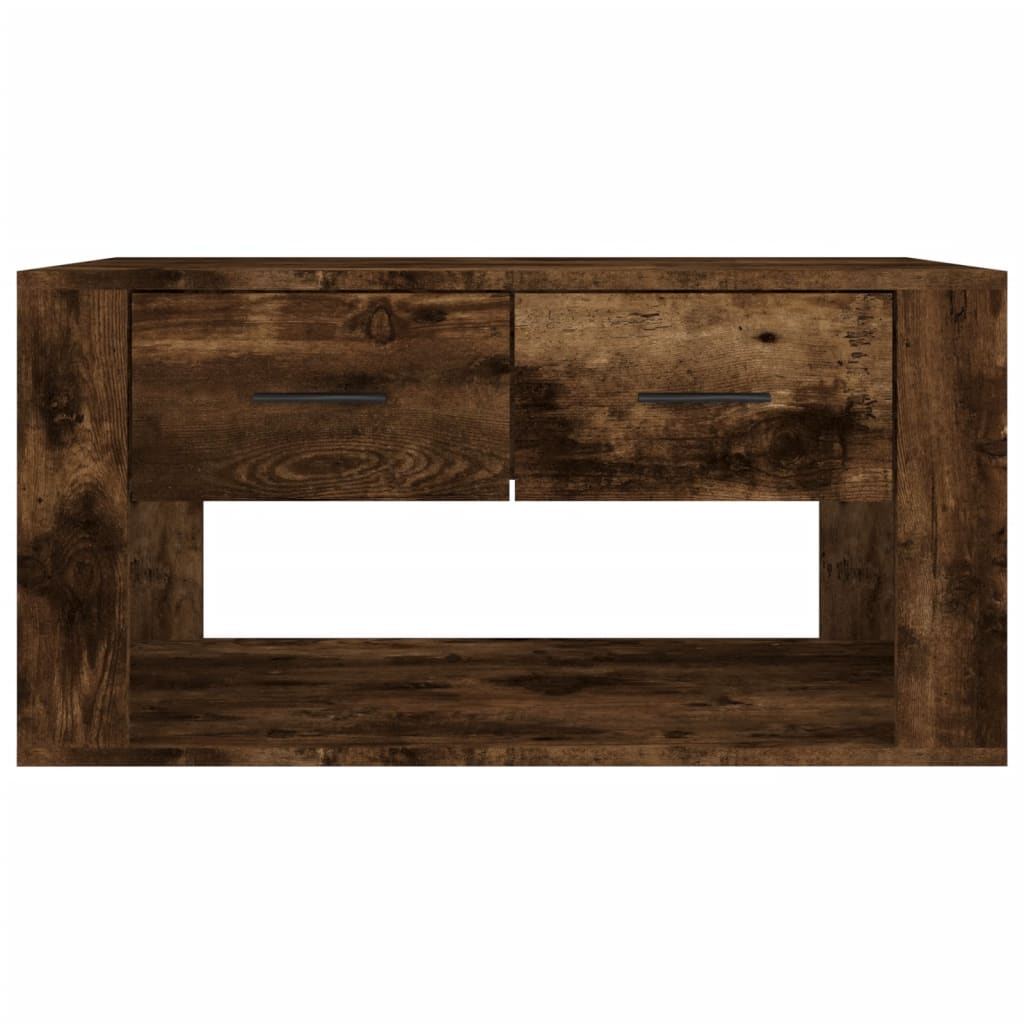 Salontafel 80x50x40 cm bewerkt hout gerookt eikenkleurig is nu te koop bij PeponiXL, paradijselijk wonen!