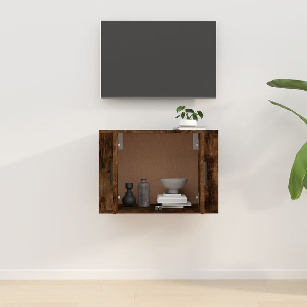 Tv-wandmeubel 57x34,5x40 cm gerookt eikenkleurig is nu te koop bij PeponiXL, paradijselijk wonen!