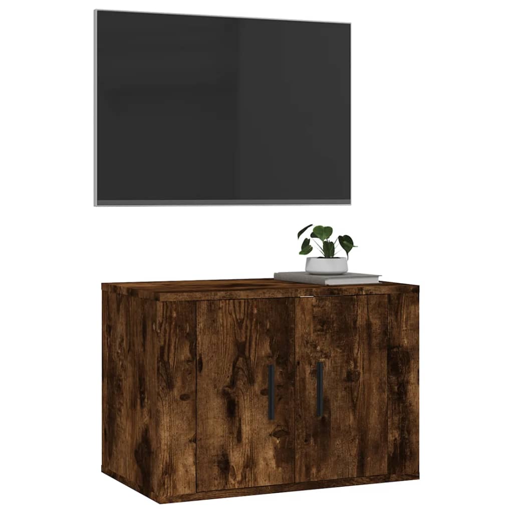 Tv-wandmeubel 57x34,5x40 cm gerookt eikenkleurig is nu te koop bij PeponiXL, paradijselijk wonen!