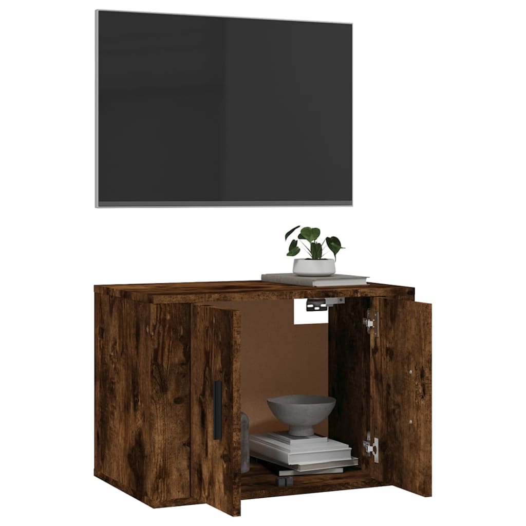 Tv-wandmeubel 57x34,5x40 cm gerookt eikenkleurig is nu te koop bij PeponiXL, paradijselijk wonen!