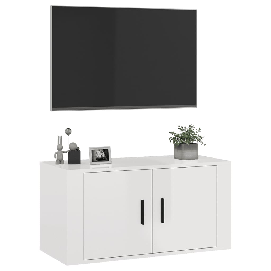 Tv-wandmeubel 80x34,5x40 cm hoogglans wit is nu te koop bij PeponiXL, paradijselijk wonen!