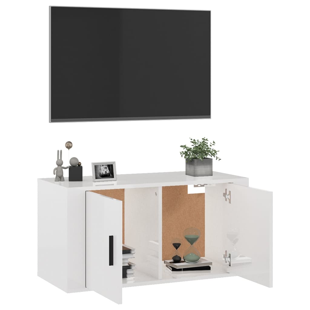 Tv-wandmeubel 80x34,5x40 cm hoogglans wit is nu te koop bij PeponiXL, paradijselijk wonen!