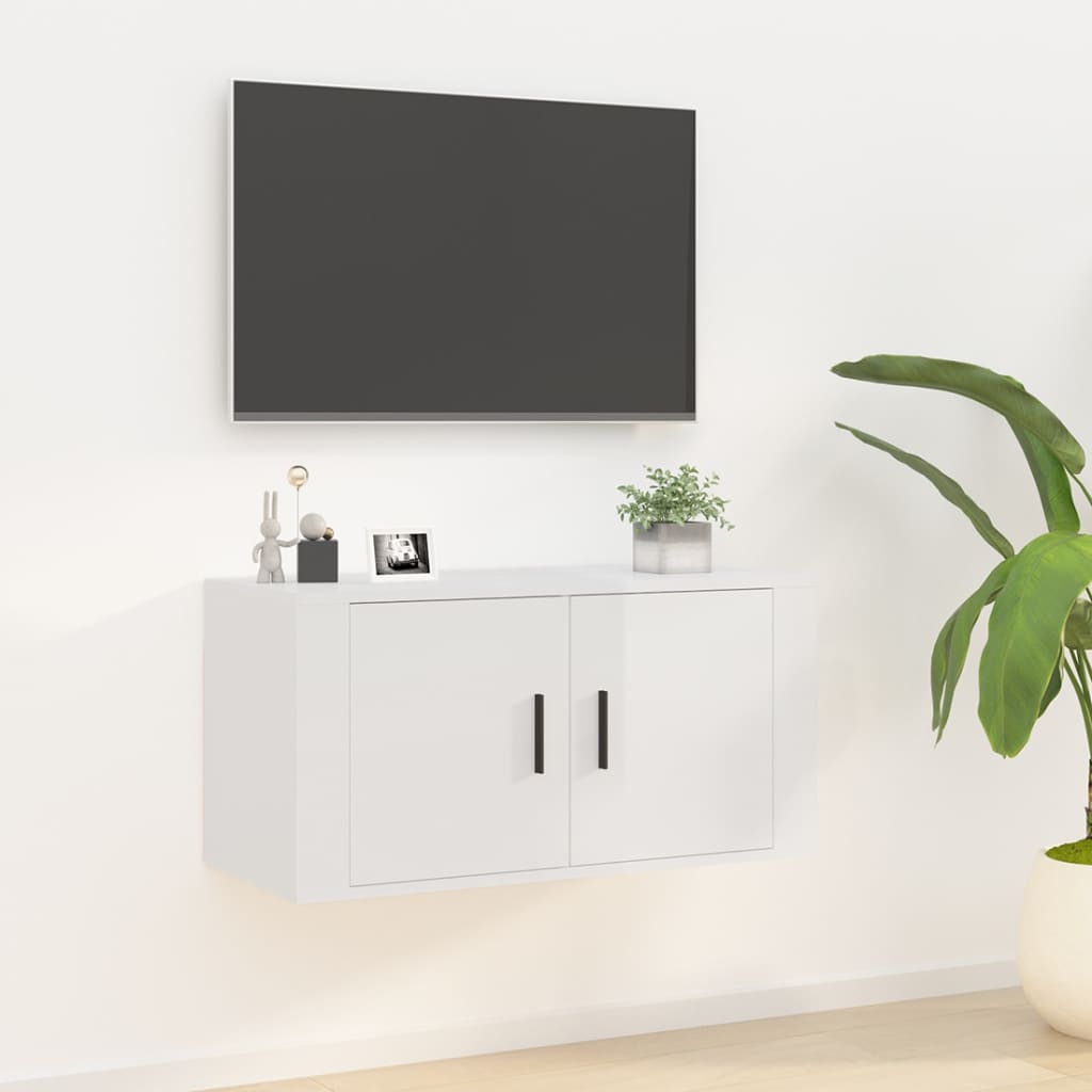 Tv-wandmeubel 80x34,5x40 cm hoogglans wit is nu te koop bij PeponiXL, paradijselijk wonen!