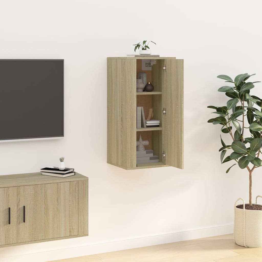 Tv-wandmeubel 40x34,5x80 cm sonoma eikenkleurig is nu te koop bij PeponiXL, paradijselijk wonen!