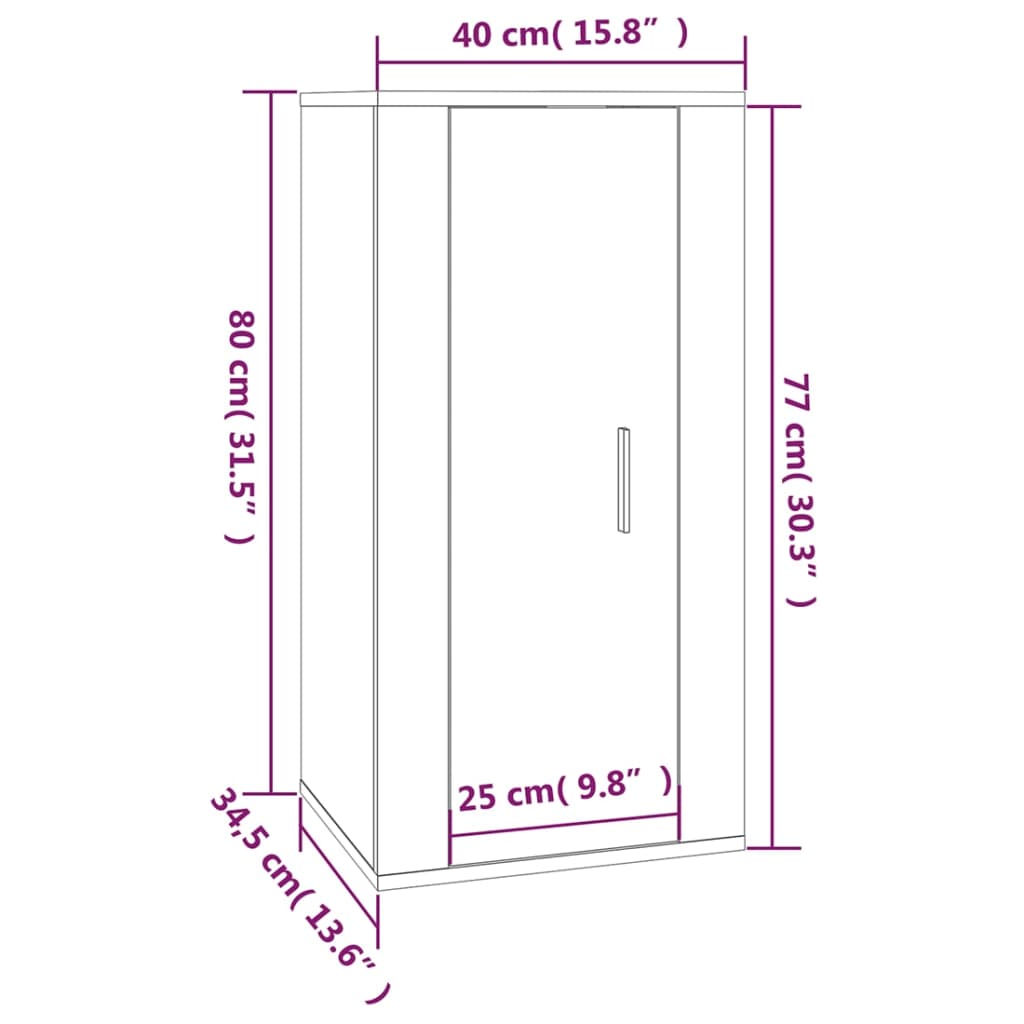Tv-wandmeubel 40x34,5x80 cm sonoma eikenkleurig is nu te koop bij PeponiXL, paradijselijk wonen!