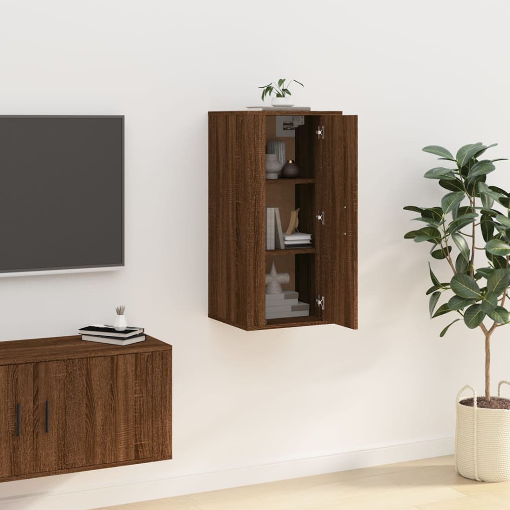 Tv-wandmeubel 40x34,5x80 cm bruin eikenkleur is nu te koop bij PeponiXL, paradijselijk wonen!