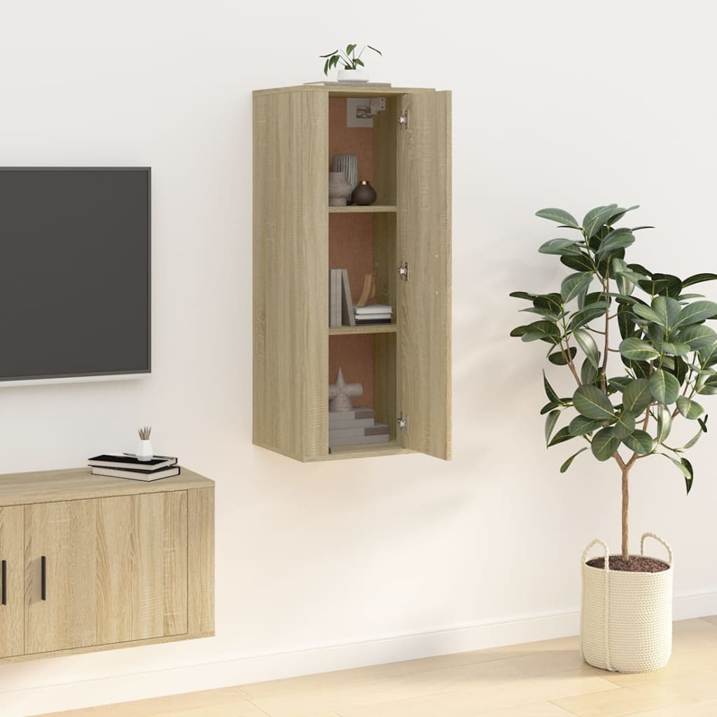 Tv-wandmeubel 40x34,5x100 cm sonoma eikenkleurig is nu te koop bij PeponiXL, paradijselijk wonen!
