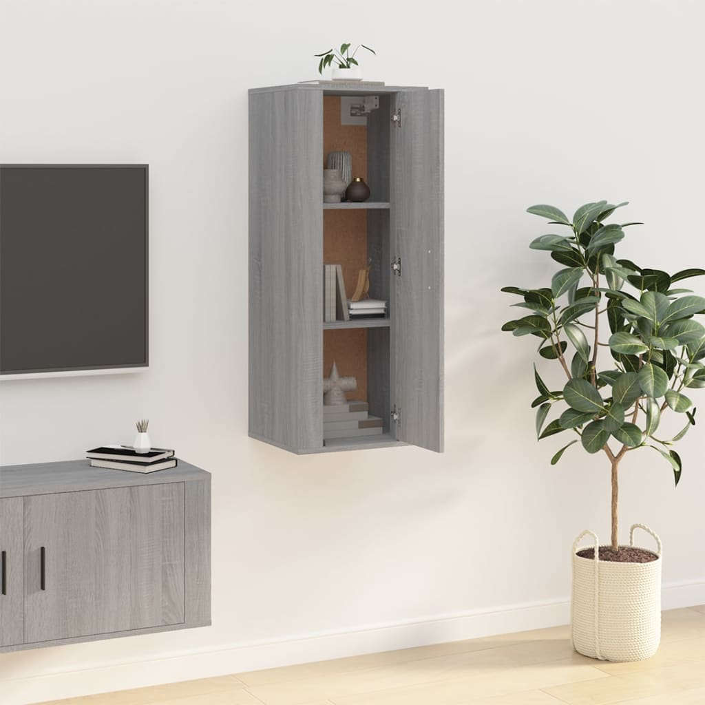 Tv-wandmeubel 40x34,5x100 cm grijs sonoma eikenkleurig is nu te koop bij PeponiXL, paradijselijk wonen!