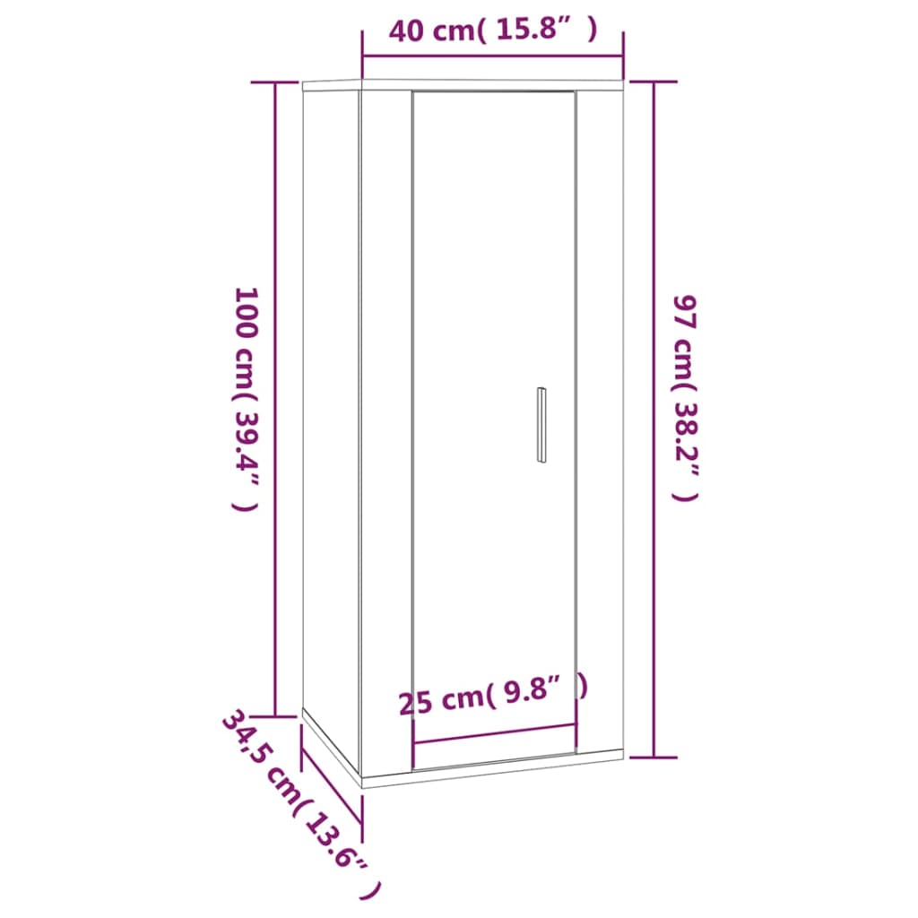 Tv-wandmeubel 40x34,5x100 cm grijs sonoma eikenkleurig is nu te koop bij PeponiXL, paradijselijk wonen!