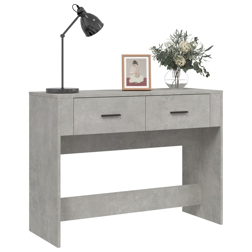 Wandtafel 100x39x75 cm bewerkt hout betongrijs is nu te koop bij PeponiXL, paradijselijk wonen!