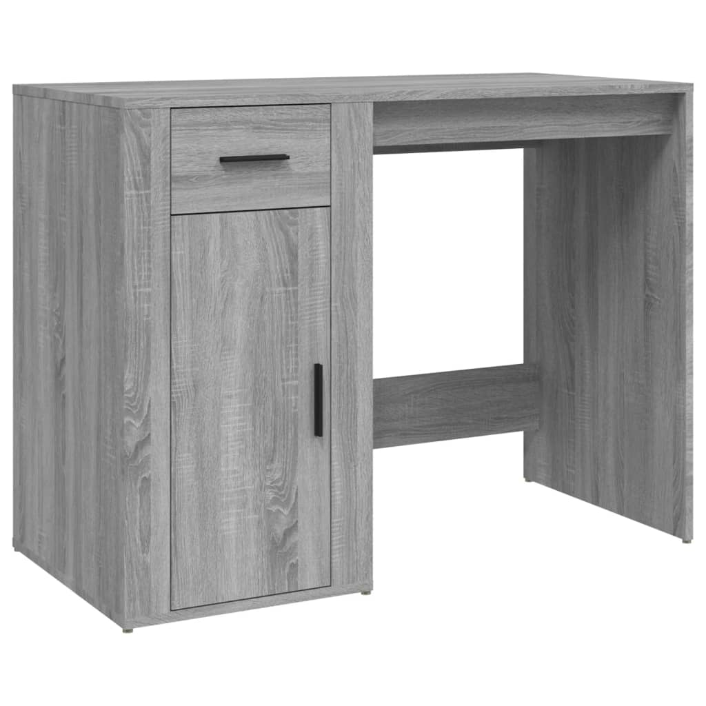 Bureau 100x49x75 cm bewerkt hout grijs sonoma eikenkleurig is nu te koop bij PeponiXL, paradijselijk wonen!